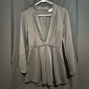 Lioness small black deep v polyester  romper